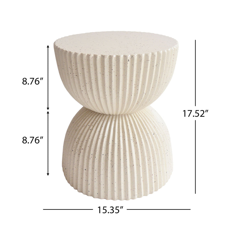 Side Table With Speckled Ribbed Texture
