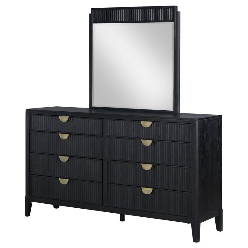 Ennis - 8 Drawer Dresser With Mirror - Black