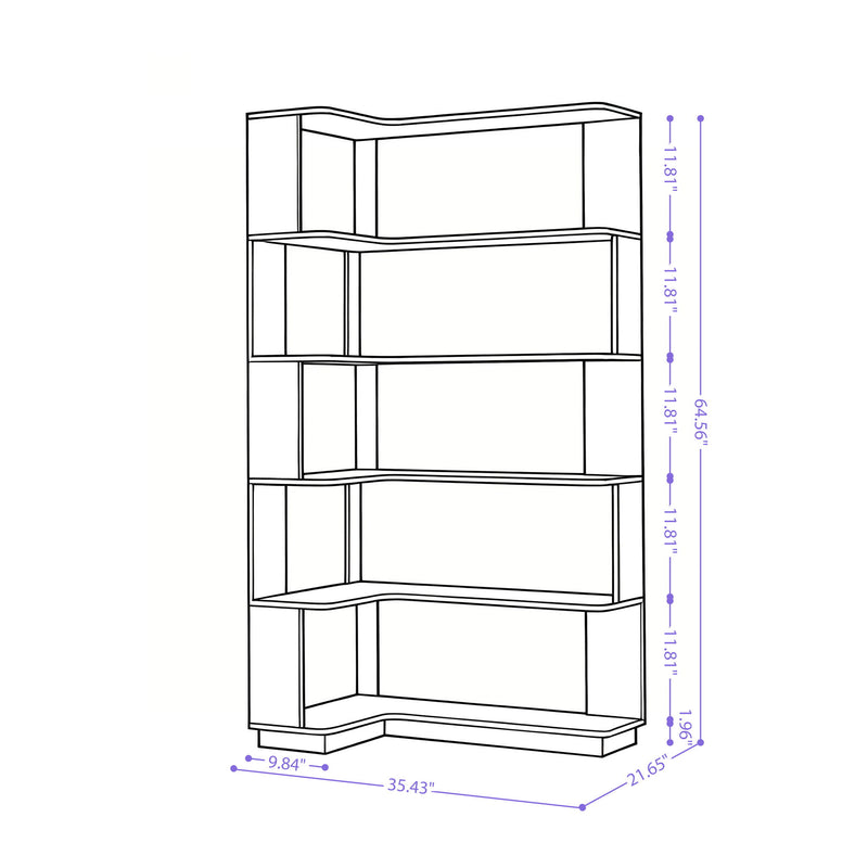L-Shaped Corner Bookshelf