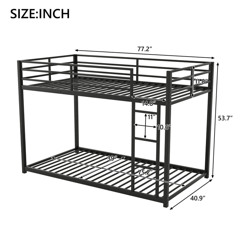 Metal Bunk Bed, Low Bunk Bed With Ladder