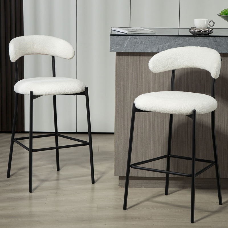 Counter Height Bar Stools With Powder Coating Base And Footrest