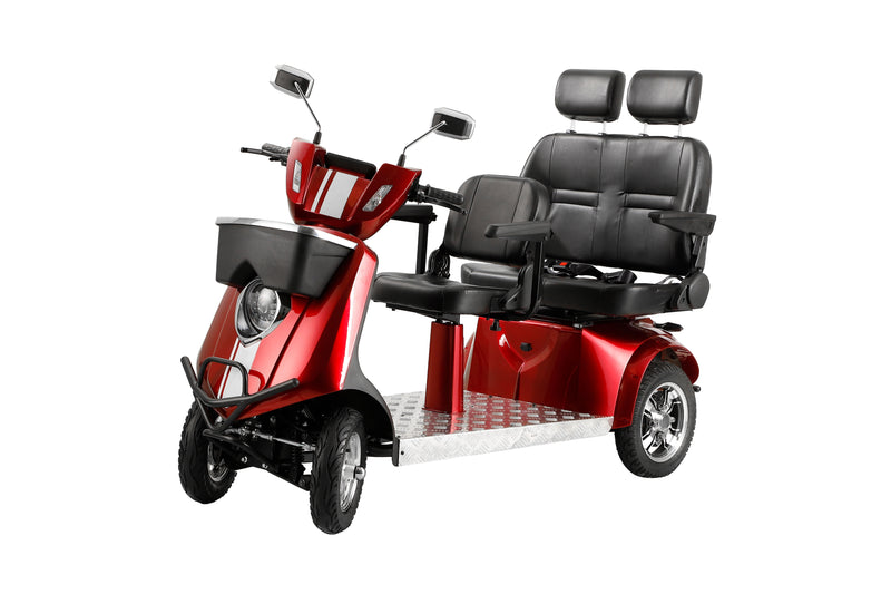 Electric Mobility Recreational Travel Scooter For Adults, Mobility Scooters, 4 Wheel Powered Mobility Scooters - Red