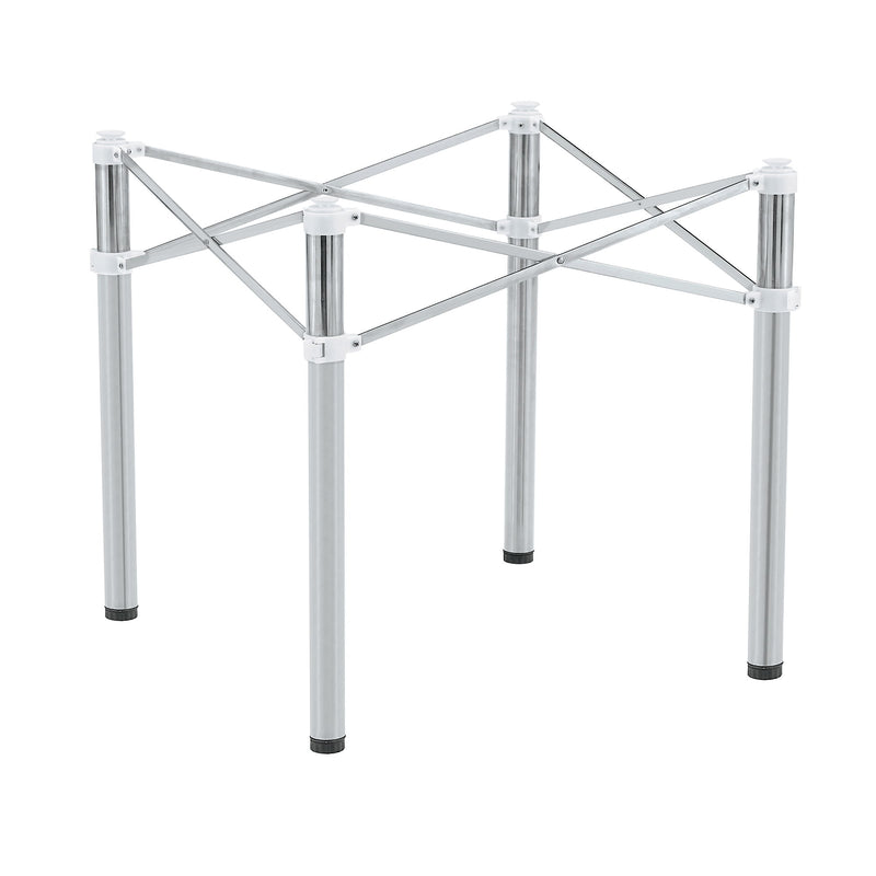 Simple Silver Stainless Steel Folding Table Frame Multifunctional Space Saving Design.Separate Folding Table Legs That Can Be Paired With Various Sizes And Styles Of Tabletops - Silver