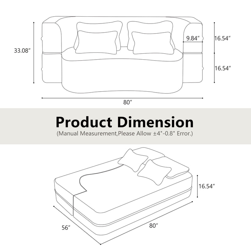 Modern Floor Sofa With 4 Pillows