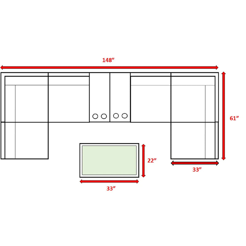 Comfortable Modern Patio Rattan Sectional Set With Cushions