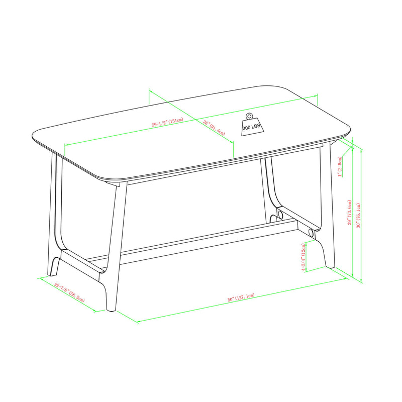 Dining Table With Trestle Base - Walnut