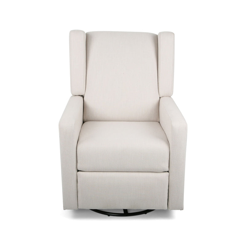 Landau Contemporary Fabric Upholstered Swivel Recliner