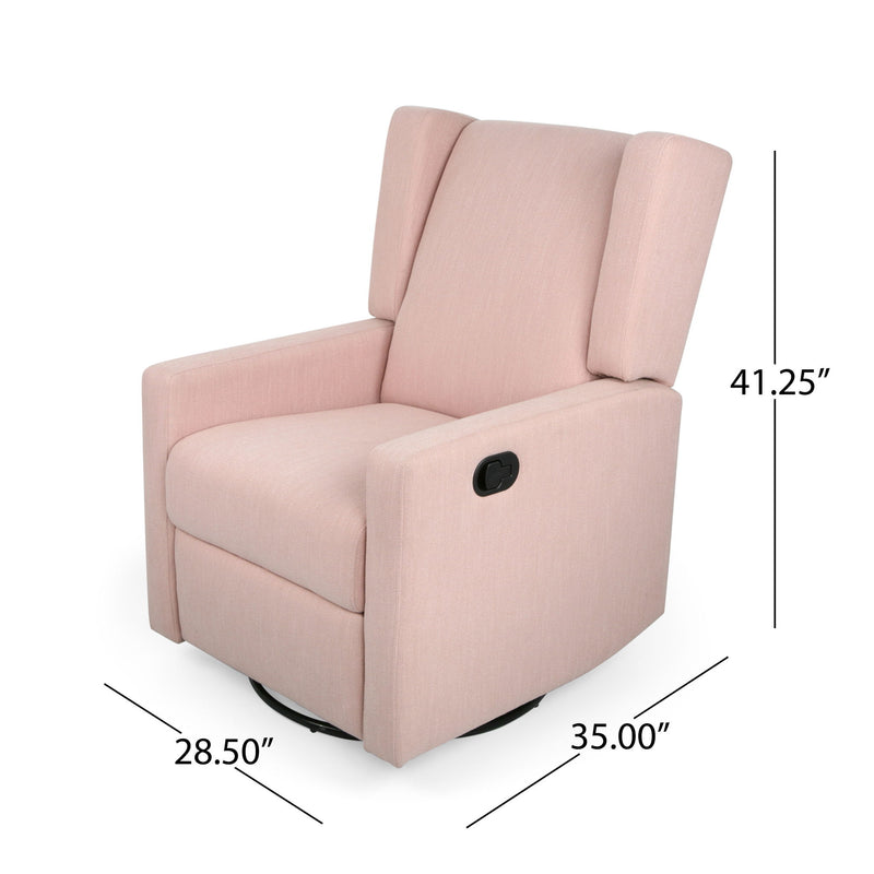 Landau Contemporary Fabric Upholstered Swivel Recliner