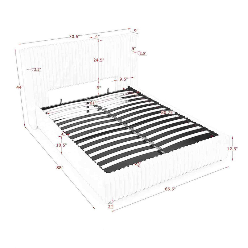 Functional Vertical Striped Bed With Gas Lift Storage