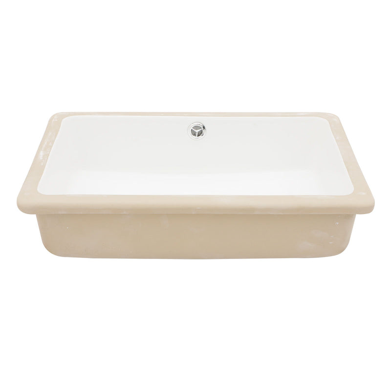 Modern Ceramic Rectangular Undermount Bathroom Sink With Overflow