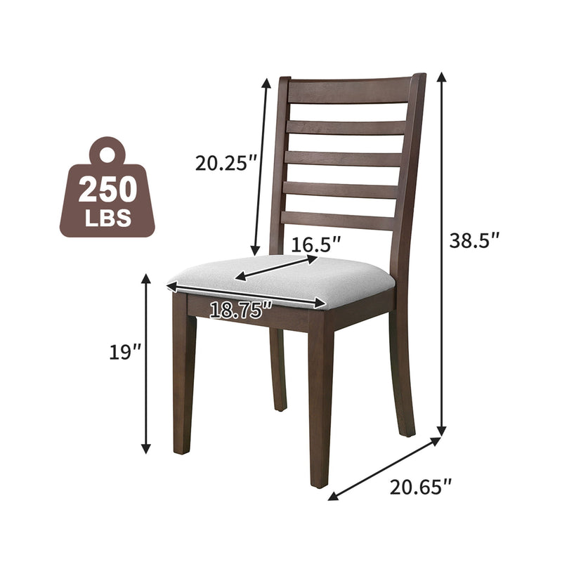 Upholstered Armless Chairs With High Ladder Back