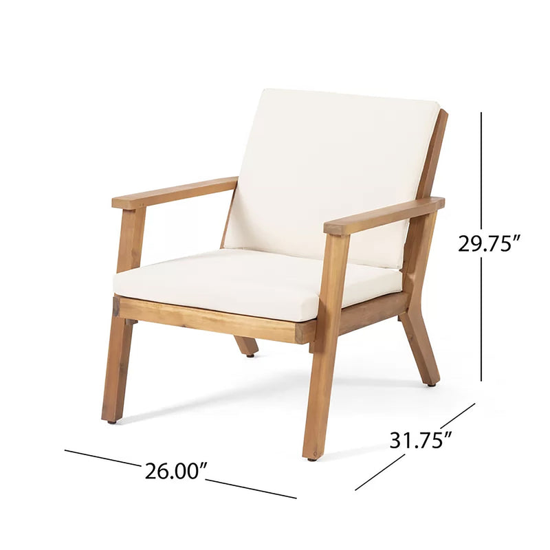 Avacyn - Outdoor Acacia Wood 4 Seater Chat Set With Cushions