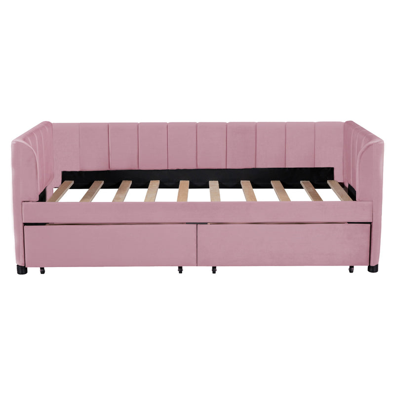 Upholstered Daybed With Ergonomic Design Backrest