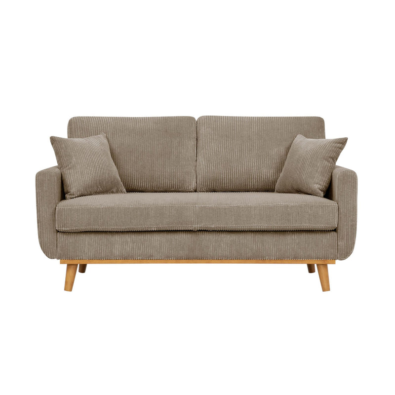 Upholstered Loveseat With Arms And Pillows