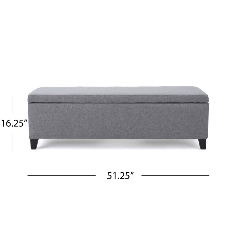 Contemporary Storage Ottoman Bench With Polyester Upholstery