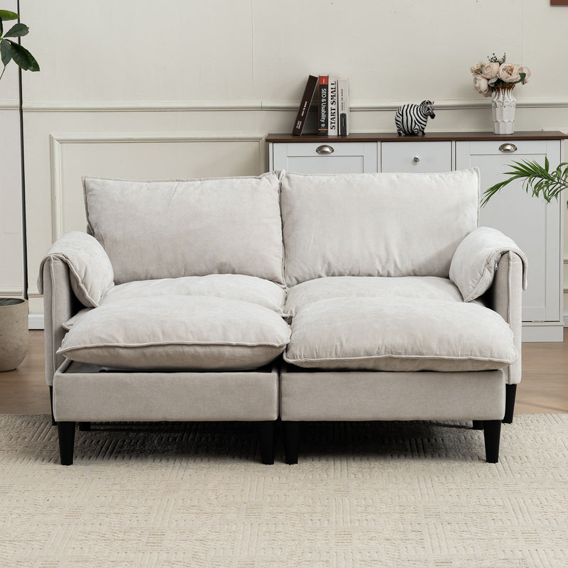 Convertible Combination Sofa With Footstools With Storage