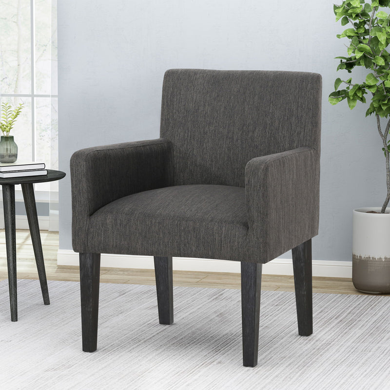 Contemporary Armchair With Track Arms - Charcoal