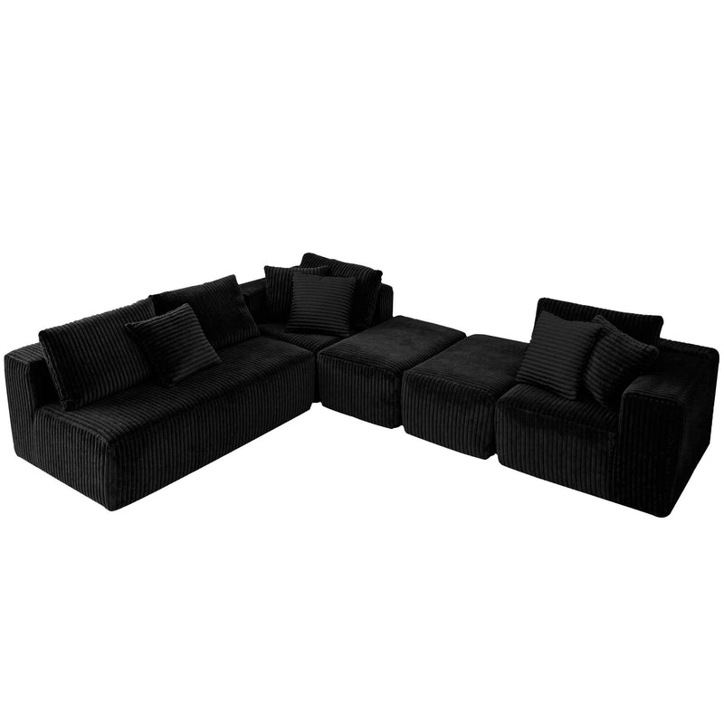 Modular U-Shaped Sectional Sofa With Reversible Design