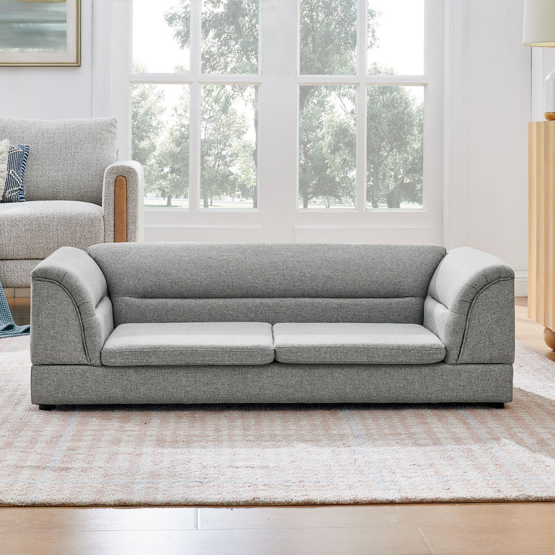 Oversized, Curved Armrest Rectangular Dog Sofa, For Large & Oversized Dogs - Light Gray
