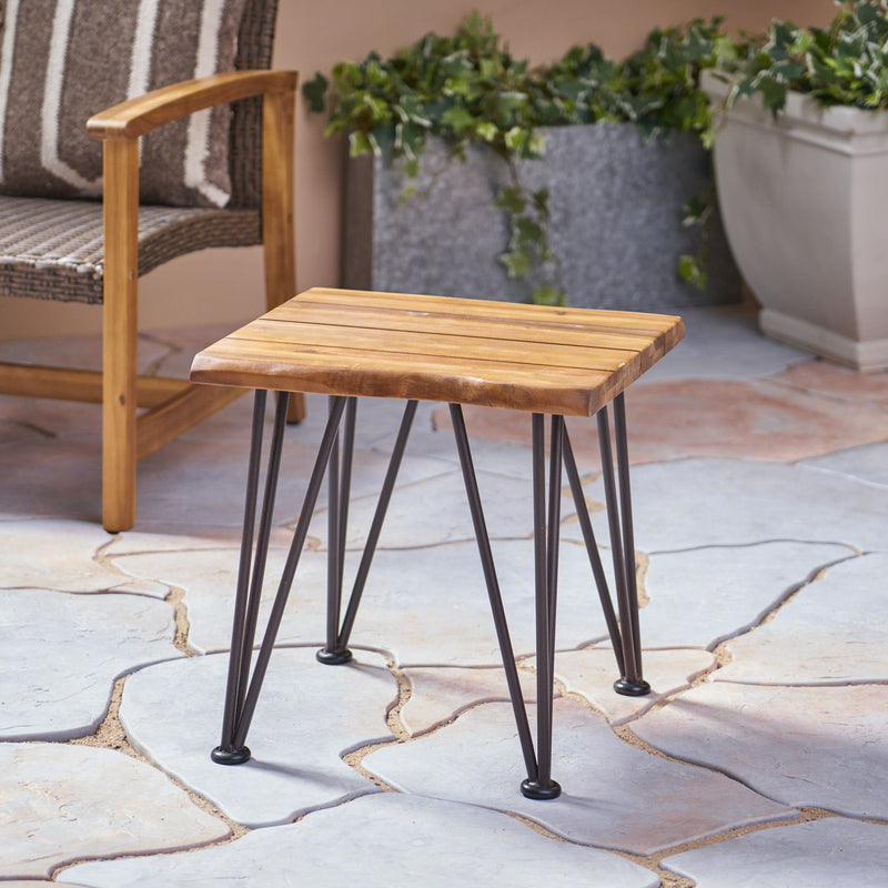 Zenith - Outdoor Industrial Accent Table (Set of 2) - Teak