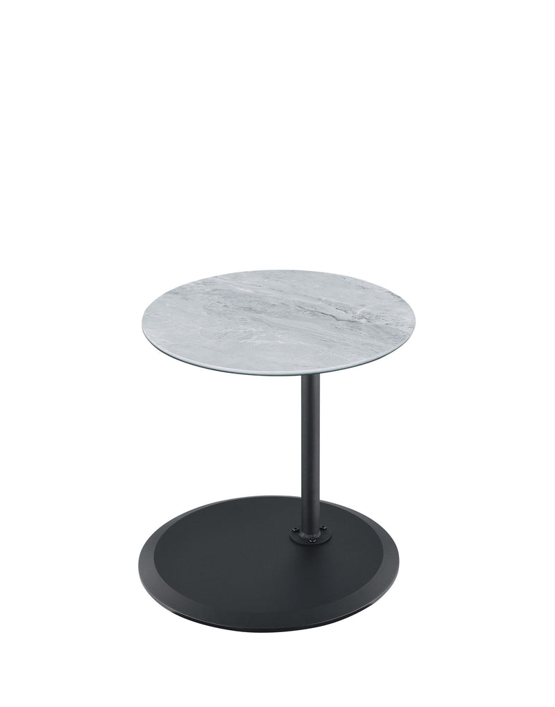 Orbit - End Table With Height Adjustable Marble Textured Top - Gray