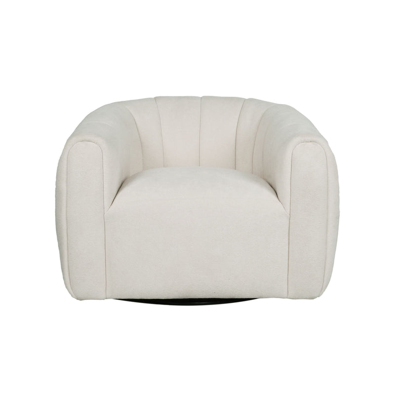 Serenizia - Upholstered Velvet Swivel Chair With Channel Tufted