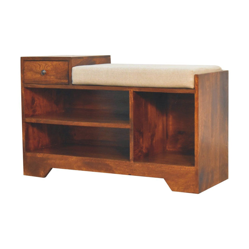 Retreat - Shoe Bench, 1 Drawer - Chestnut