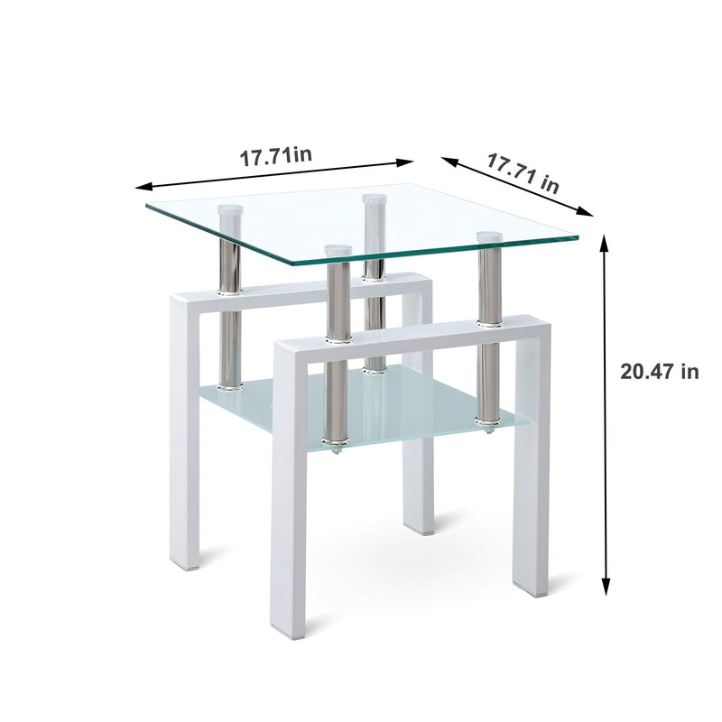 Tempered Glass Table With Storage