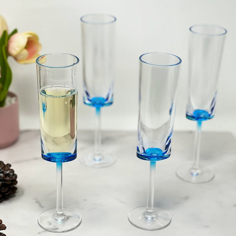 Oval Halo - Acrylic Champagne Flutes (Set of 4)