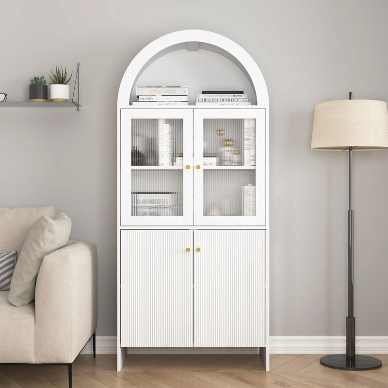 Modern Tech Inspired Dome Cabinet With LED Lighting