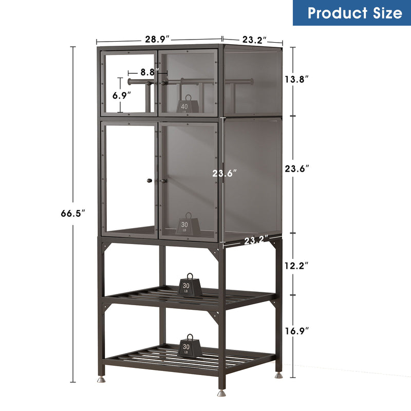 3D Printer Cabinet With Double Layer Filament Storage, Noise Reducing Design - Black