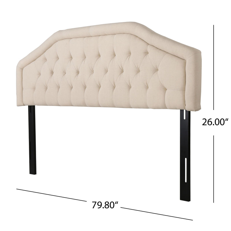 Angelica - Adjustable King / California King Tufted Headboard - Beige