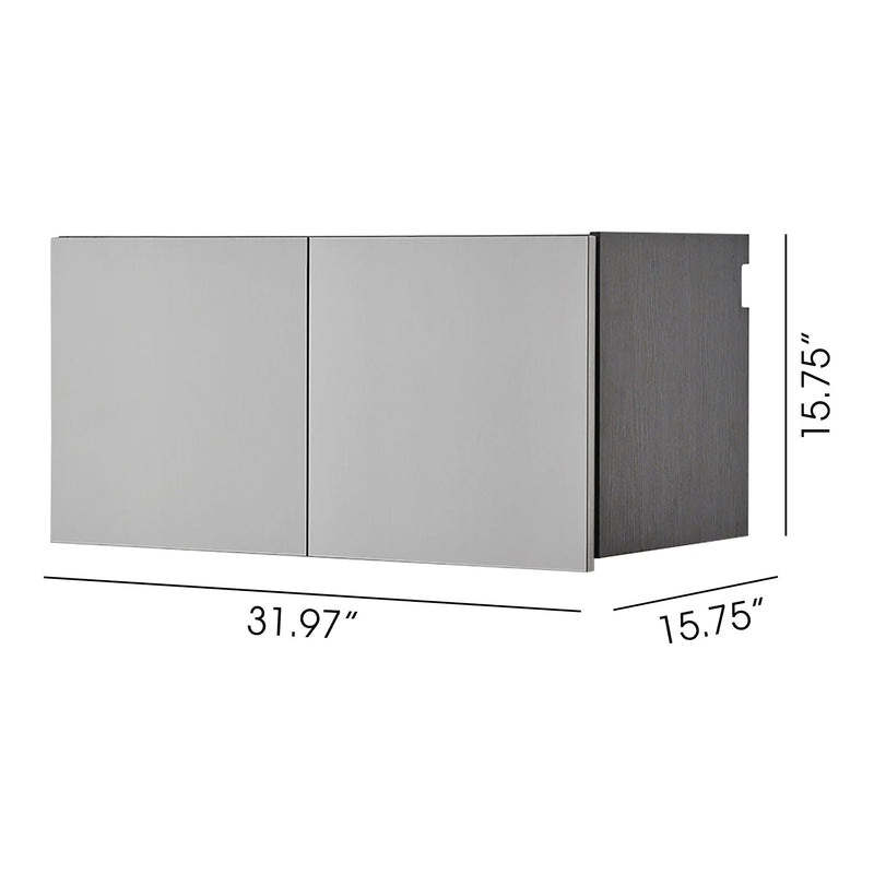 Astro Series - Metal Wall Storage Cabinet With Soft Closing Drawers - Metallic Gray