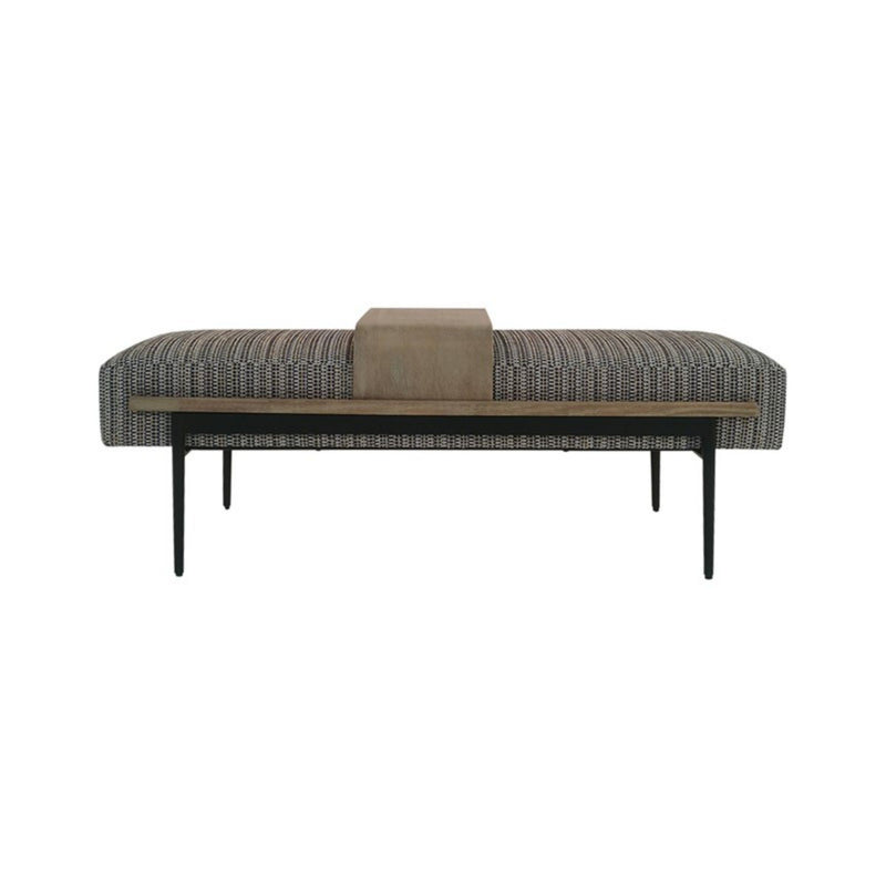 Upholstered Cocktail Ottoman With Slide Tray - Multi