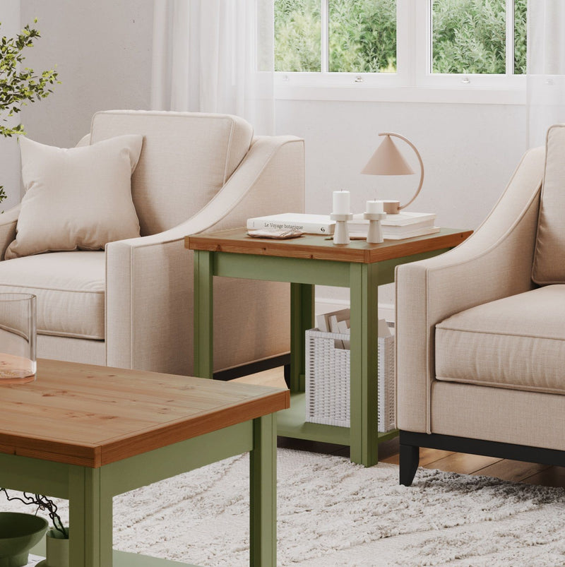 Side Table - Sage Green / Fruitwood